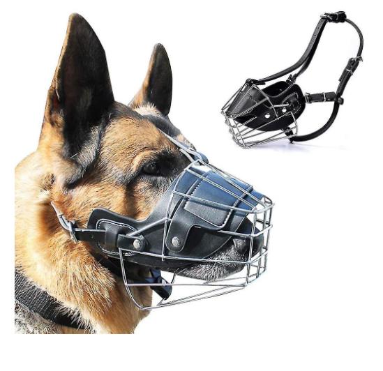 Super Metal Muzzle Dog Muzzles Leather Muzzle For Large Dogs
